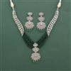 Cz Classic Necklace Set With Rhodium Plating