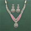 Cz Classic Necklace Set With Rhodium Plating