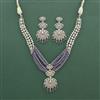 Cz Classic Necklace Set With Rhodium Plating