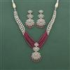 Cz Classic Necklace Set With Rhodium Plating