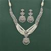 Cz Classic Necklace Set With Rhodium Plating