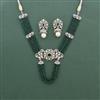 Cz Classic Necklace Set With Rhodium Plating