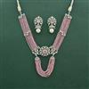Cz Classic Necklace Set With Rhodium Plating
