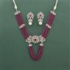Cz Classic Necklace Set With Rhodium Plating