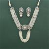 Cz Classic Necklace Set With Rhodium Plating