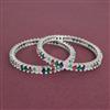 Cz Classic Bangles With Rhodium Plating