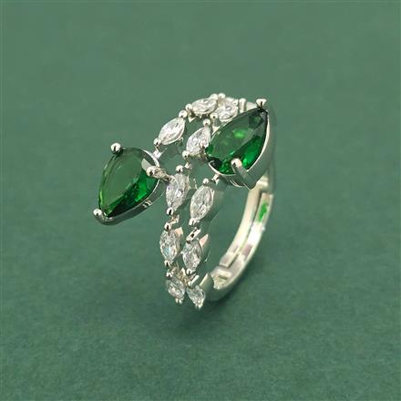 Cz Adjustable Ring With Rhodium Plating