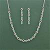 Cz Delicate Necklace Set With Rhodium Plating