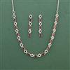 Cz Delicate Necklace Set With Rhodium Plating