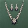 Cz Classic Necklace Set With Rhodium Plating