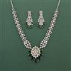 Cz Classic Necklace Set With Rhodium Plating