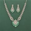 Cz Classic Necklace Set With Rhodium Plating