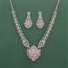 Cz Classic Necklace Set With Rhodium Plating