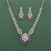 Cz Classic Necklace Set With Rhodium Plating