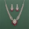 Cz Classic Necklace Set With Rhodium Plating