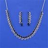 Cz Classic Necklace Set With Rhodium Plating