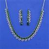 Cz Classic Necklace Set With Rhodium Plating