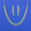 Cz Classic Necklace Set With Rhodium Plating