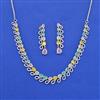 Cz Classic Necklace Set With Rhodium Plating