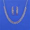 Cz Classic Necklace Set With Rhodium Plating