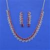 Cz Classic Necklace Set With Rhodium Plating