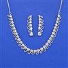 Cz Classic Necklace Set With Rhodium Plating