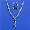 Cz Classic Necklace Set With Rhodium Plating