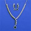 Cz Classic Necklace Set With Rhodium Plating