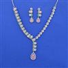 Cz Classic Necklace Set With Rhodium Plating