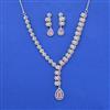 Cz Classic Necklace Set With Rhodium Plating