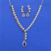 Cz Classic Necklace Set With Rhodium Plating
