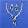 Cz Classic Necklace Set With Rhodium Plating