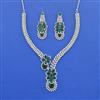 Cz Classic Necklace Set With Rhodium Plating