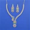 Cz Classic Necklace Set With Rhodium Plating