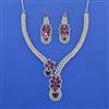 Cz Classic Necklace Set With Rhodium Plating