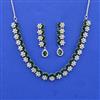 Cz Classic Necklace Set With Rhodium Plating