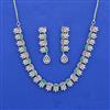 Cz Classic Necklace Set With Rhodium Plating