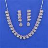 Cz Classic Necklace Set With Rhodium Plating