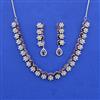 Cz Classic Necklace Set With Rhodium Plating