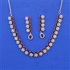 Cz Classic Necklace Set With Rhodium Plating