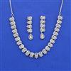 Cz Classic Necklace Set With Rhodium Plating