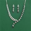 Cz Classic Necklace Set With Rhodium Plating