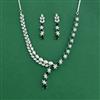 Cz Classic Necklace Set With Rhodium Plating