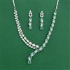 Cz Classic Necklace Set With Rhodium Plating