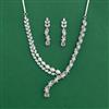 Cz Classic Necklace Set With Rhodium Plating