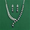 Cz Classic Necklace Set With Rhodium Plating
