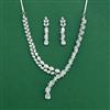 Cz Classic Necklace Set With Rhodium Plating