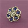 Cz Adjustable Ring With Mehndi Plating