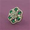 Cz Adjustable Ring With Mehndi Plating