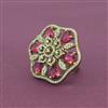 Cz Adjustable Ring With Mehndi Plating